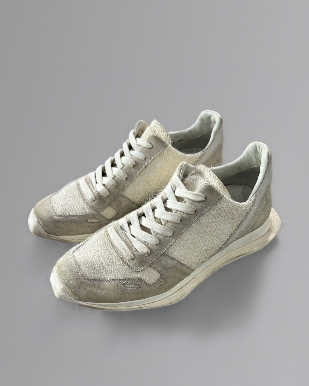 Rick Owens Runner Low Cream Tech Sneaker EU39