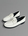 Saint Laurent YSL Ivory Leather Penny Loafers 43